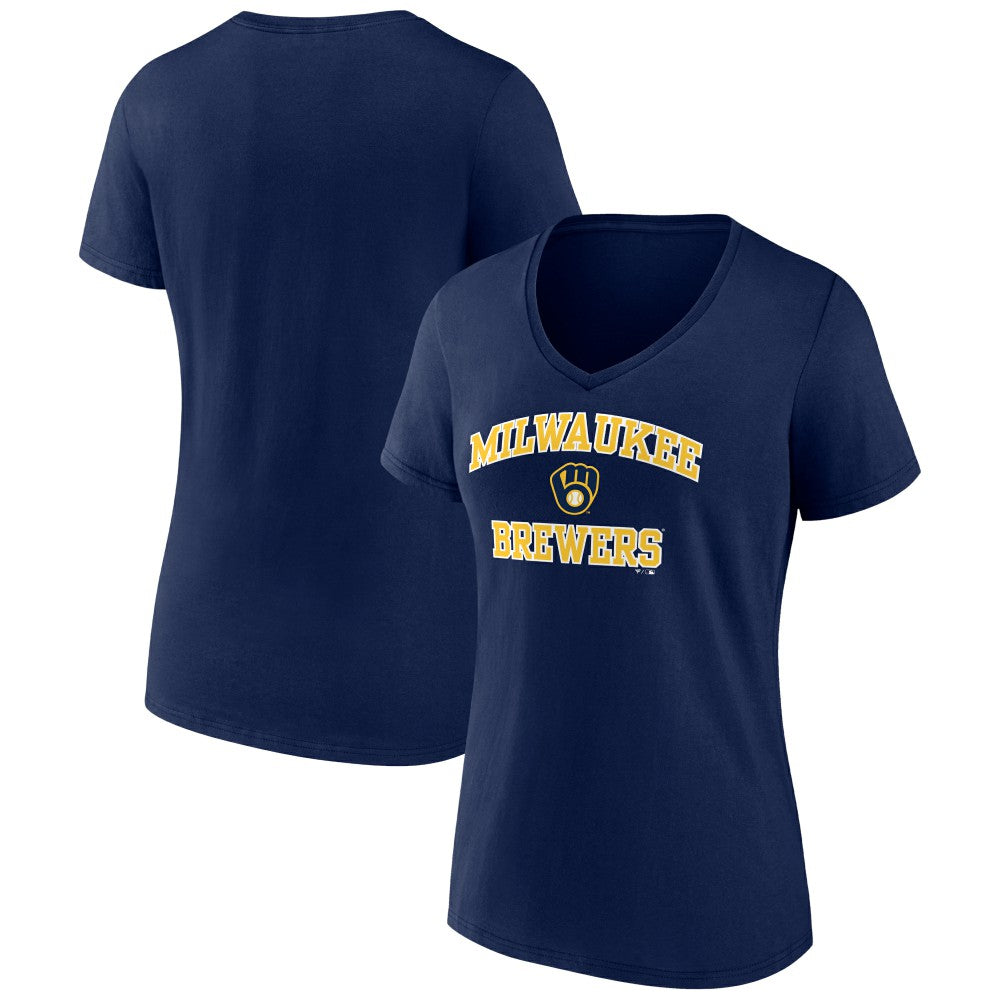 MLB Milwaukee Brewers Women's Heart and Soul V-Neck T-Shirt