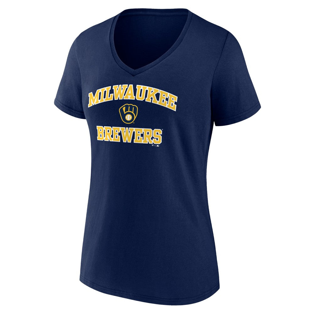MLB Milwaukee Brewers Women's Heart and Soul V-Neck T-Shirt
