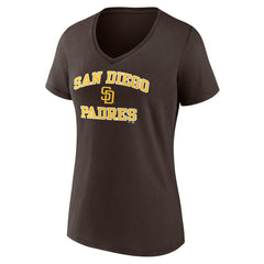 MLB San Diego Padres Women's Heart and Soul V-Neck T-Shirt
