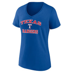 MLB Texas Rangers Women's Heart and Soul V-Neck T-Shirt