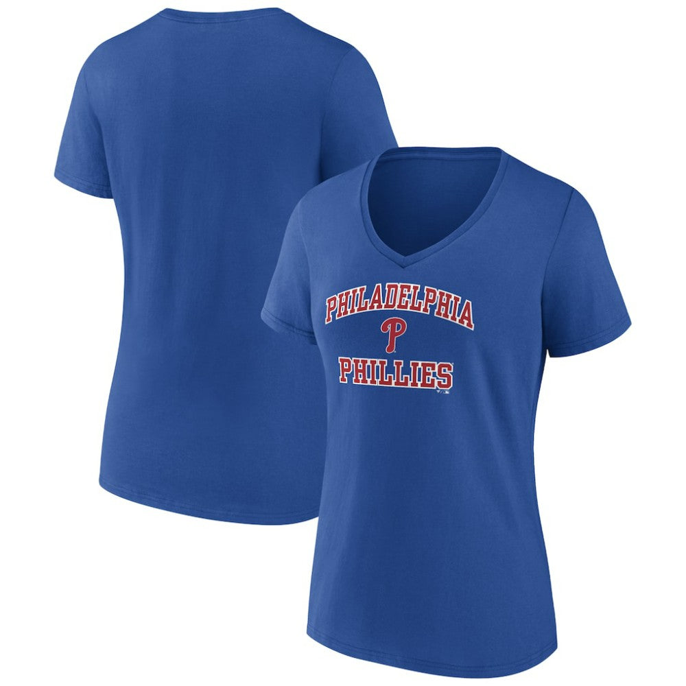MLB Philadelphia Phillies Women's Heart and Soul V-Neck T-Shirt