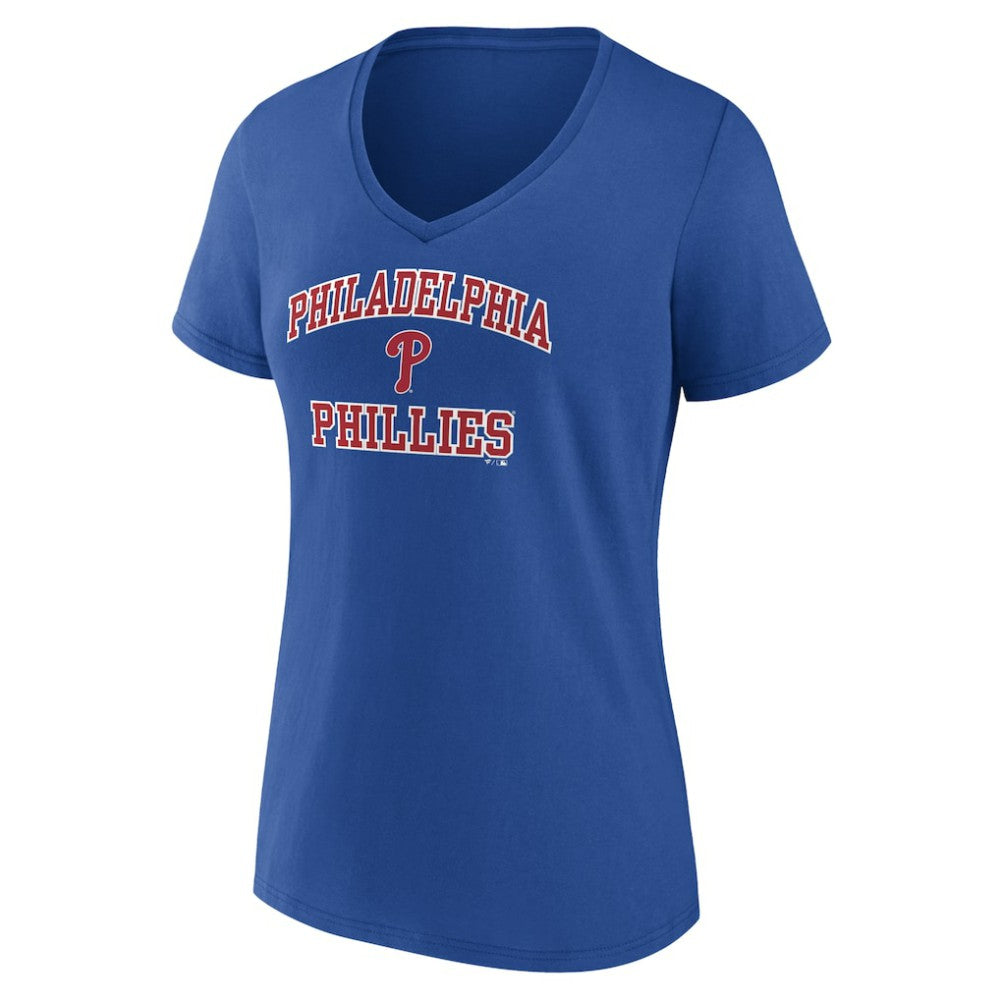 MLB Philadelphia Phillies Women's Heart and Soul V-Neck T-Shirt