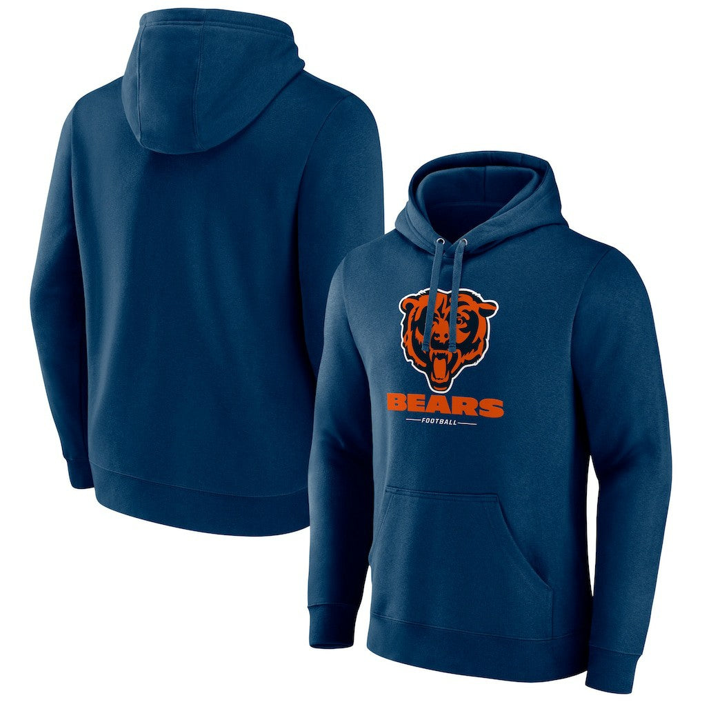 Logo Team Lockup Fitted Pullover Hoodie - Chicago Bears