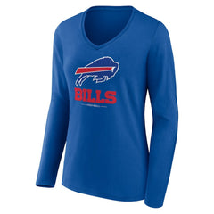 Women's Logo Team Lockup Long Sleeve V-Neck T-Shirt - Buffalo Bills