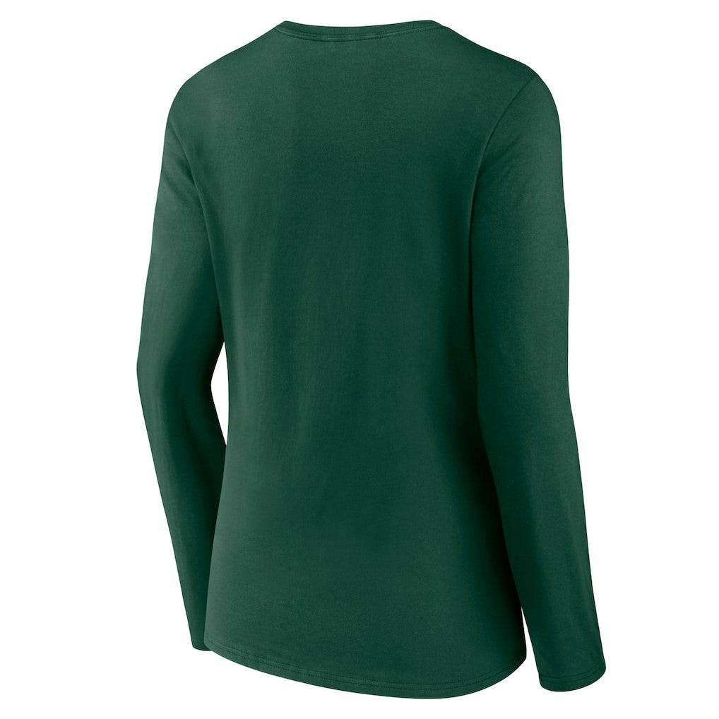 Women's Logo Team Lockup Long Sleeve V-Neck T-Shirt - Green Bay Packers