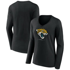 Women's Logo Team Lockup Long Sleeve V-Neck T-Shirt - Jacksonville Jaguars