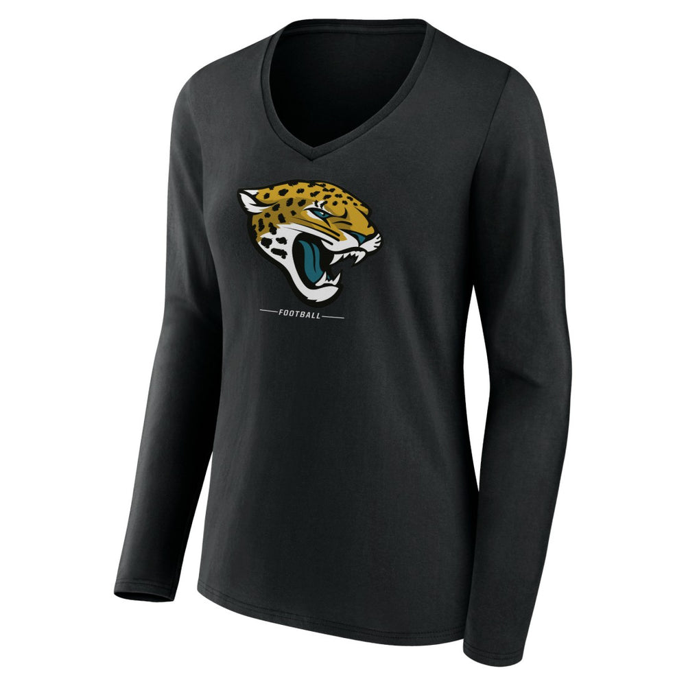 Women's Logo Team Lockup Long Sleeve V-Neck T-Shirt - Jacksonville Jaguars