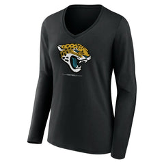 Women's Logo Team Lockup Long Sleeve V-Neck T-Shirt - Jacksonville Jaguars