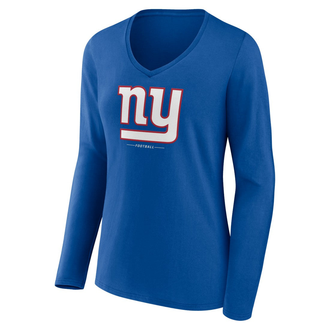 Women's Logo Team Lockup Long Sleeve V-Neck T-Shirt - New York Giants