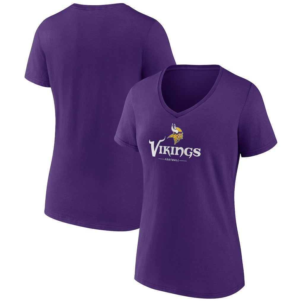 Women's Logo Team Lockup V-Neck T-Shirt - Minnesota Vikings