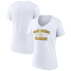 MLB San Diego Padres Women's Heart and Soul V-Neck T-Shirt