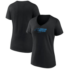 Women's Logo Team Lockup V-Neck T-Shirt - Carolina Panthers