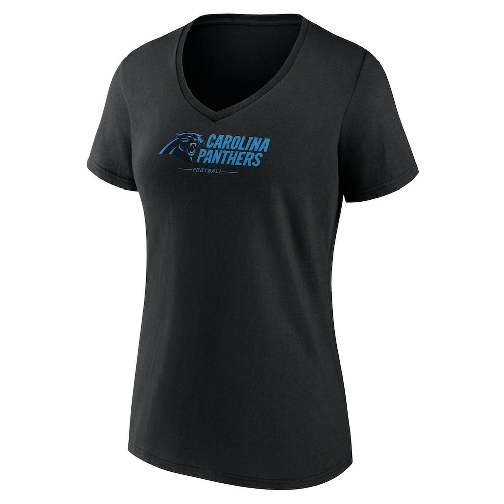 Women's Logo Team Lockup V-Neck T-Shirt - Carolina Panthers