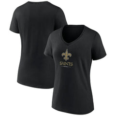 Women's Logo Team Lockup V-Neck T-Shirt - New Orleans Saints