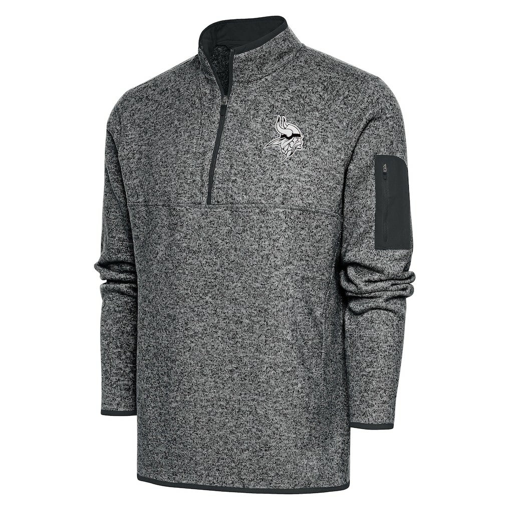 Antigua Metallic Logo Fortune Quarter-Zip Jacket - Minnesota Vikings