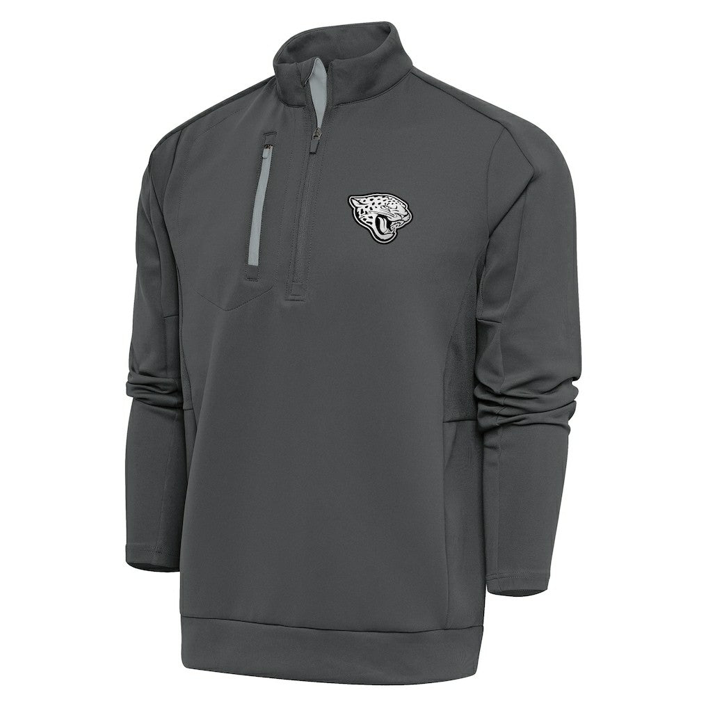 Antigua Metallic Logo Generation Quarter-Zip Pullover Top - Jacksonville Jaguars