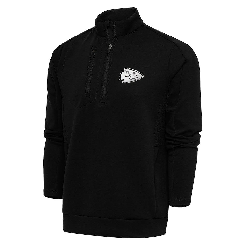Antigua Metallic Logo Generation Quarter-Zip Pullover Top - Kansas City Chiefs