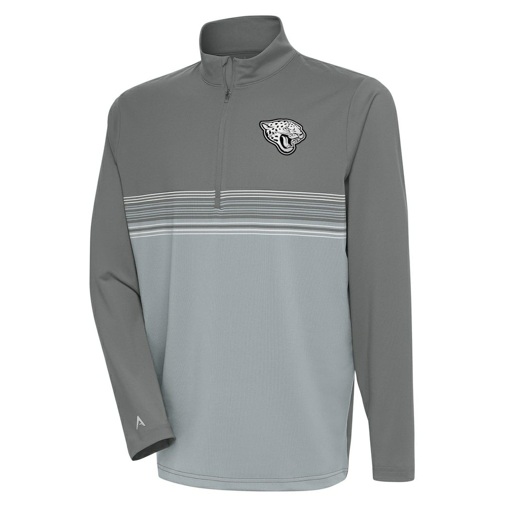 Antigua Metallic Logo Pace Quarter-Zip Pullover Top - Jacksonville Jaguars
