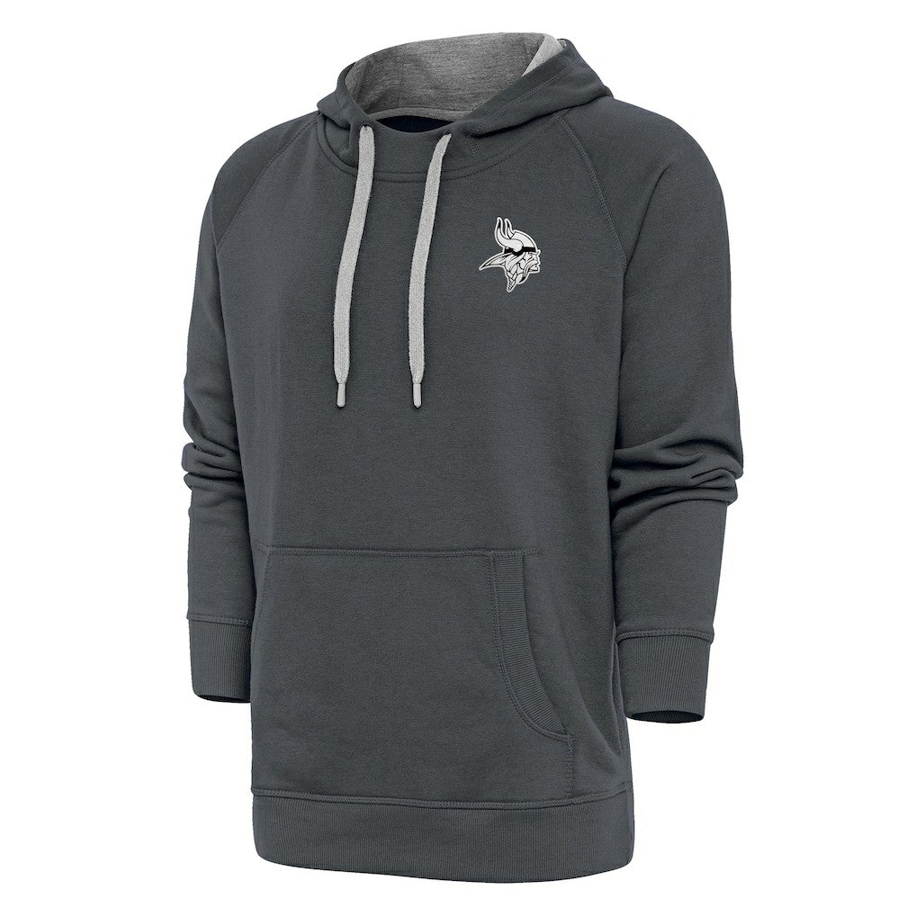 Antigua Metallic Logo Victory Pullover Hoodie - Minnesota Vikings