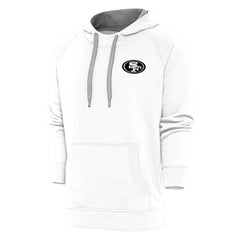 Antigua Metallic Logo Victory Pullover Hoodie - San Francisco 49ers
