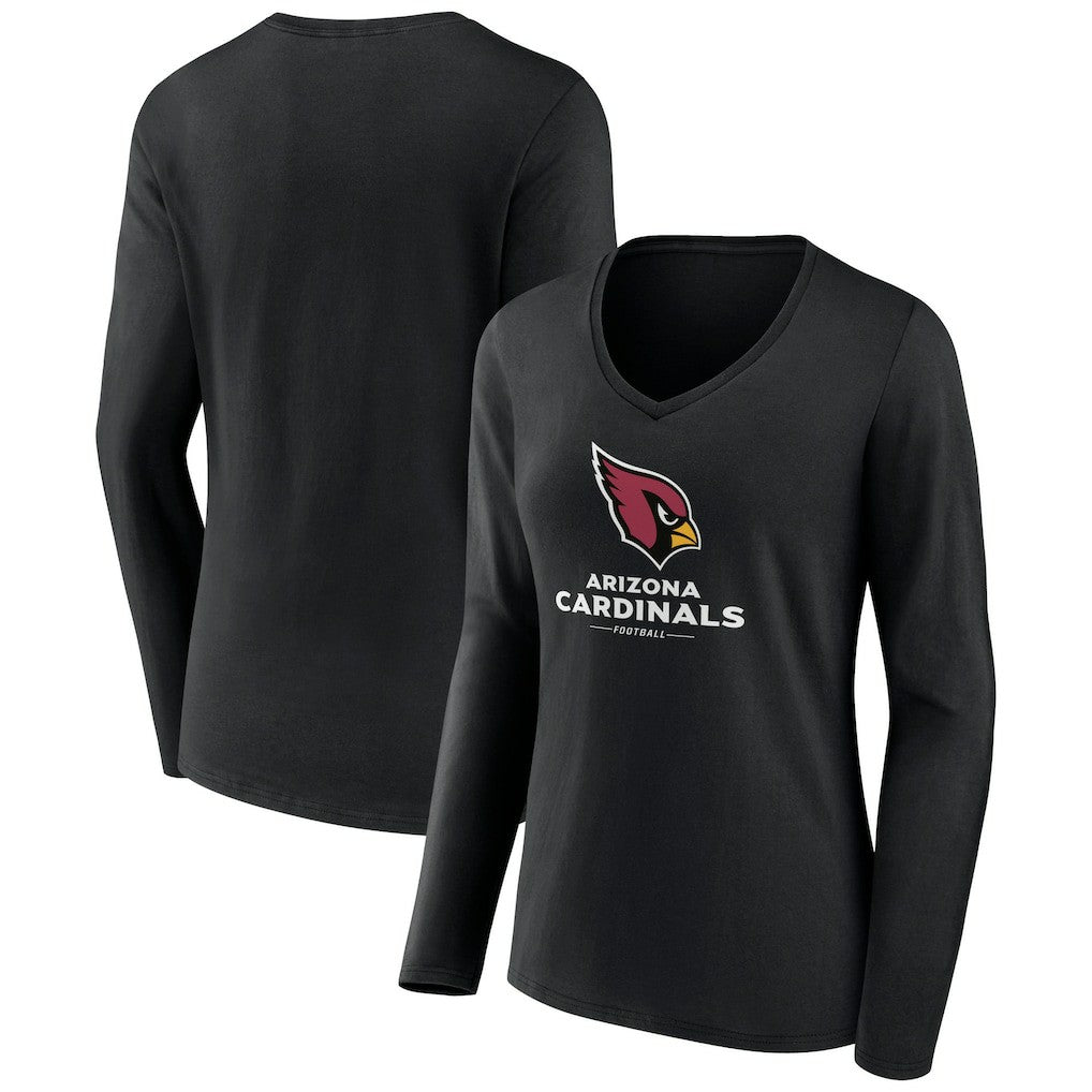 Women's Logo Team Lockup Long Sleeve V-Neck T-Shirt - Arizona Cardinals