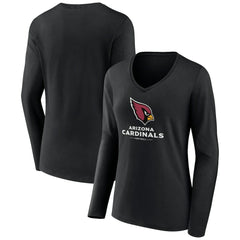 Women's Logo Team Lockup Long Sleeve V-Neck T-Shirt - Arizona Cardinals