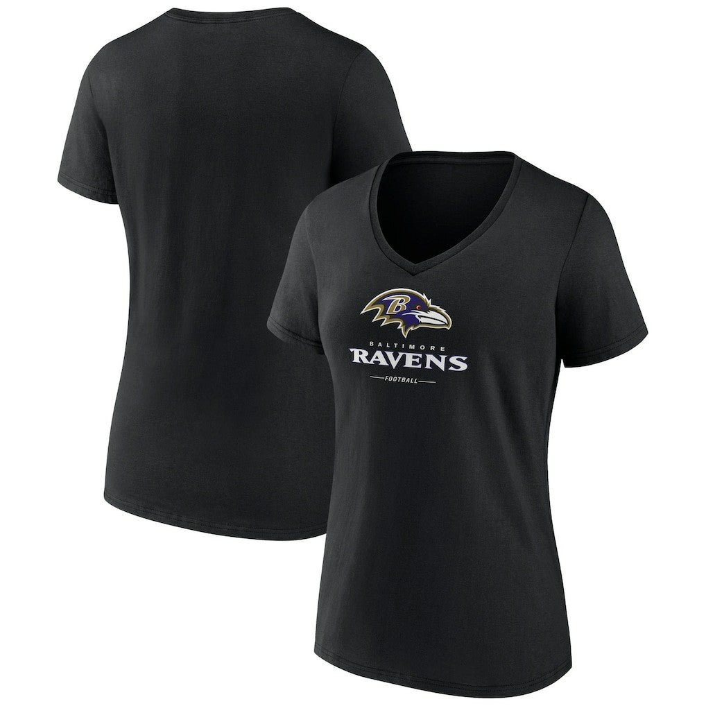 Women's Logo Team Lockup V-Neck T-Shirt - Baltimore Ravens