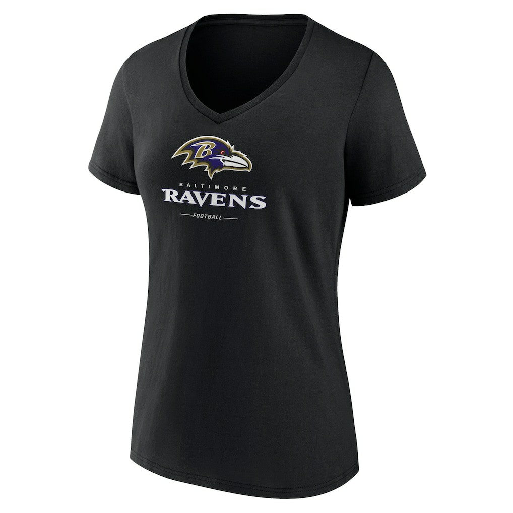 Women's Logo Team Lockup V-Neck T-Shirt - Baltimore Ravens