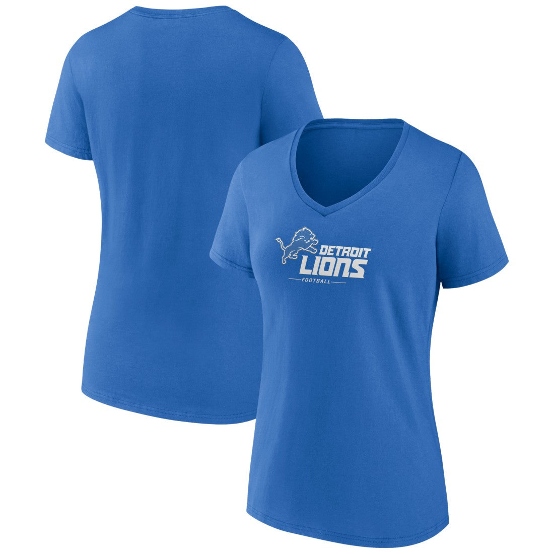 Women's Logo Team Lockup V-Neck T-Shirt - Detroit Lions