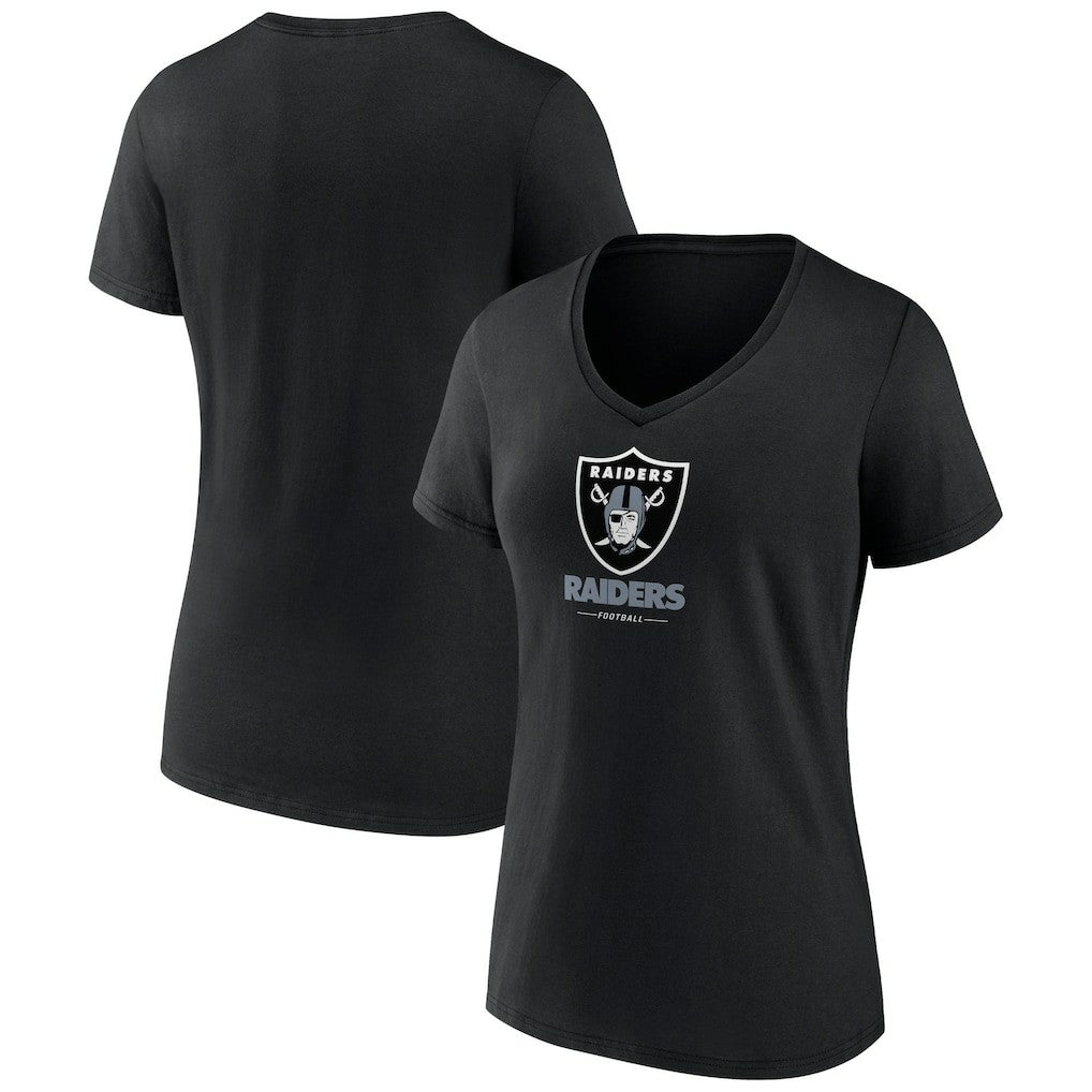 Women's Logo Team Lockup V-Neck T-Shirt - Las Vegas Raiders
