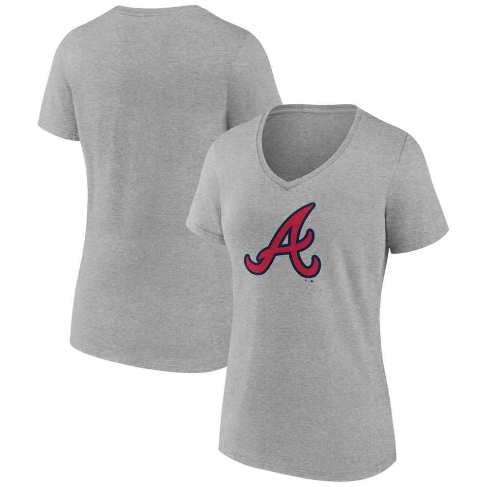 MLB Atlanta Braves Women's Official Logo V-Neck T-Shirt