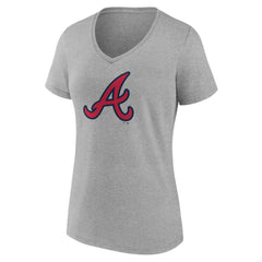 MLB Atlanta Braves Women's Official Logo V-Neck T-Shirt
