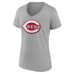 MLB Cincinnati Reds Women's Official Logo V-Neck T-Shirt