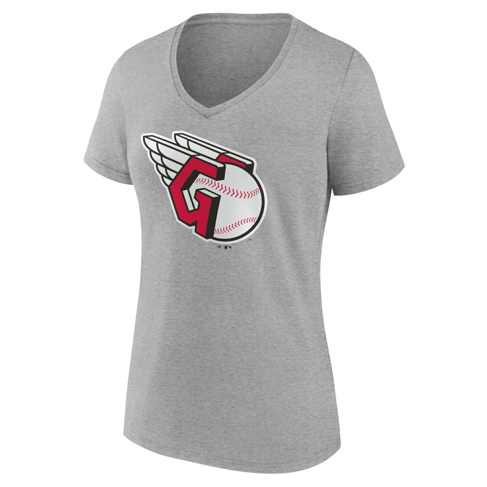 MLB Cleveland Guardians Women's Official Logo V-Neck T-Shirt