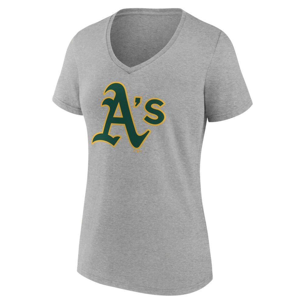 MLB Athletics Women's Official Logo V-Neck T-Shirt