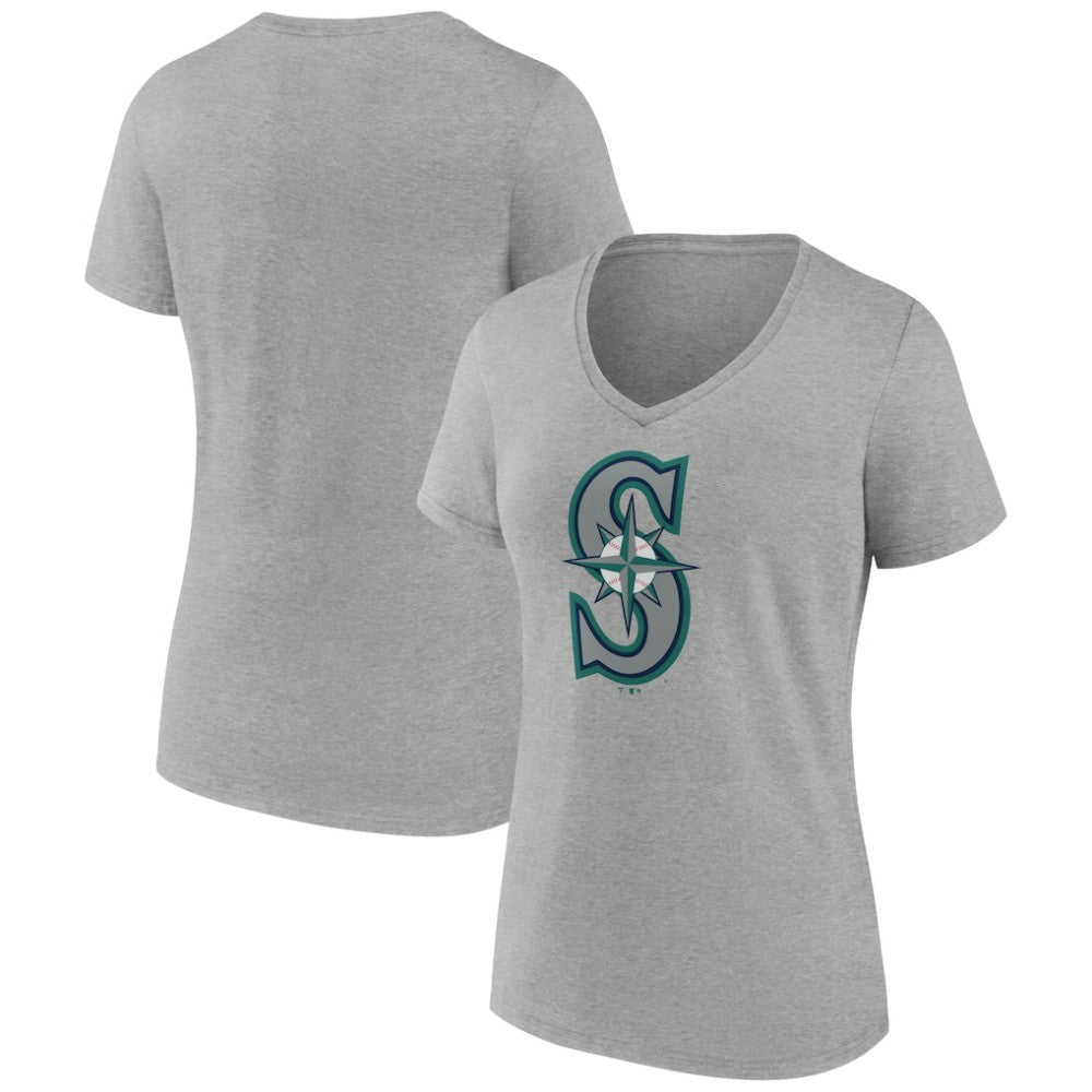 MLB Seattle Mariners Women's Official Logo V-Neck T-Shirt