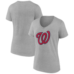 MLB Washington Nationals Women's Official Logo V-Neck T-Shirt