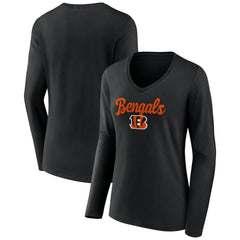 Women's Freehand Team Long Sleeve V-Neck T-Shirt - Cincinnati Bengals