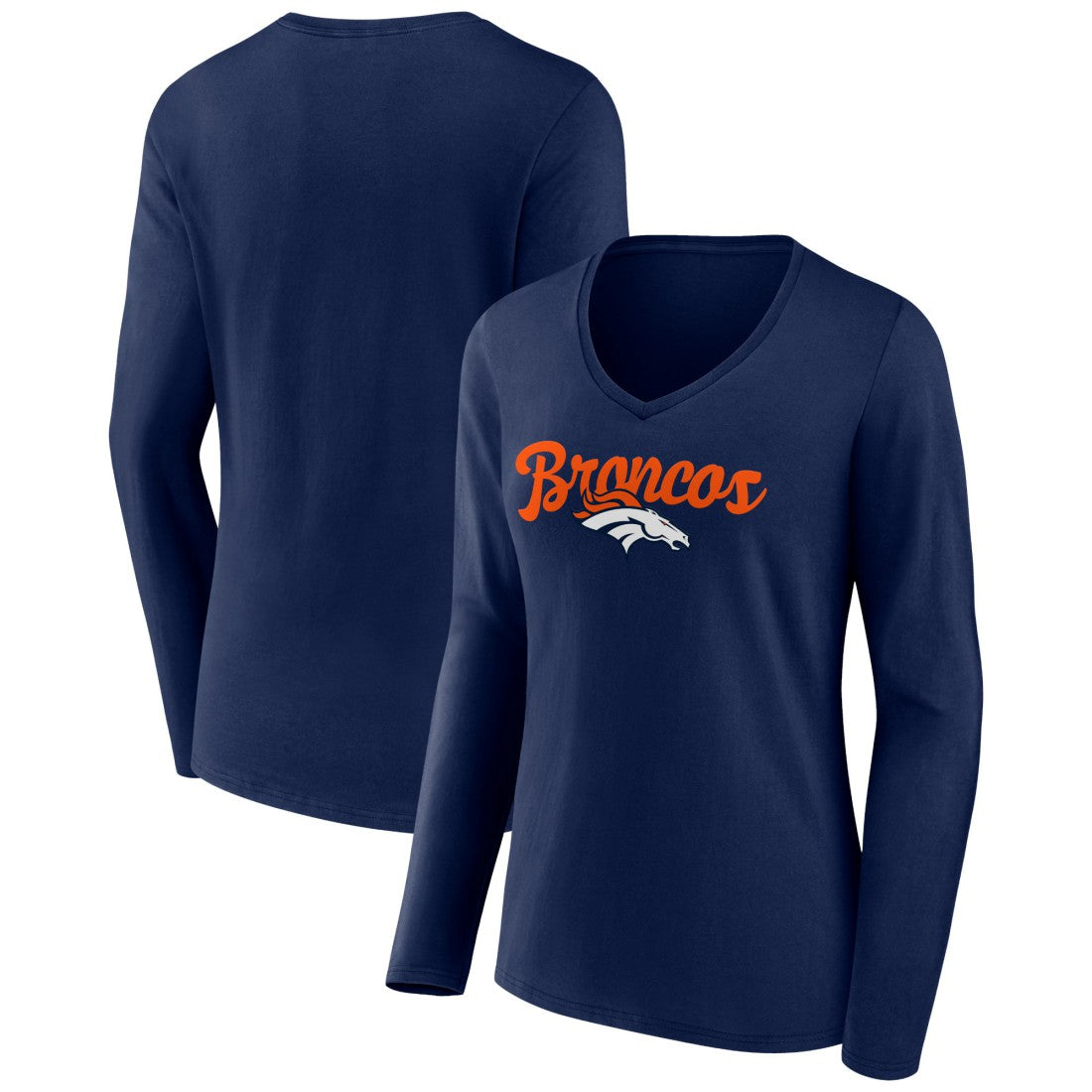 Women's Freehand Team Long Sleeve V-Neck T-Shirt - Denver Broncos