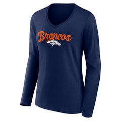 Women's Freehand Team Long Sleeve V-Neck T-Shirt - Denver Broncos