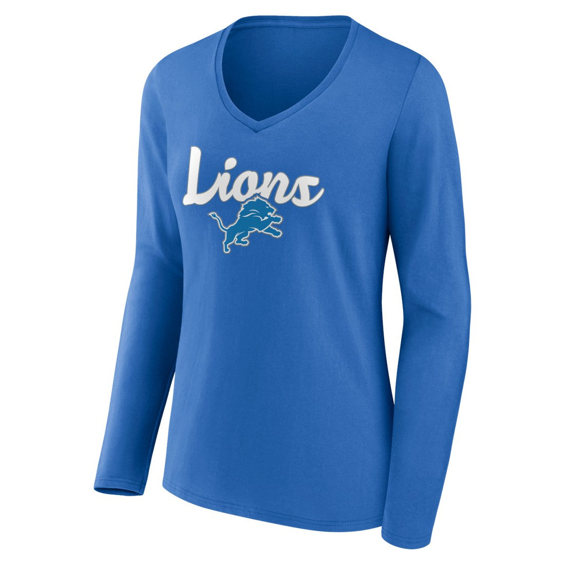 Women's Freehand Team Long Sleeve V-Neck T-Shirt - Detroit Lions