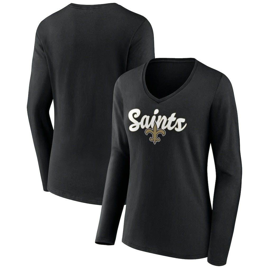 Women's Freehand Team Long Sleeve V-Neck T-Shirt - New Orleans Saints