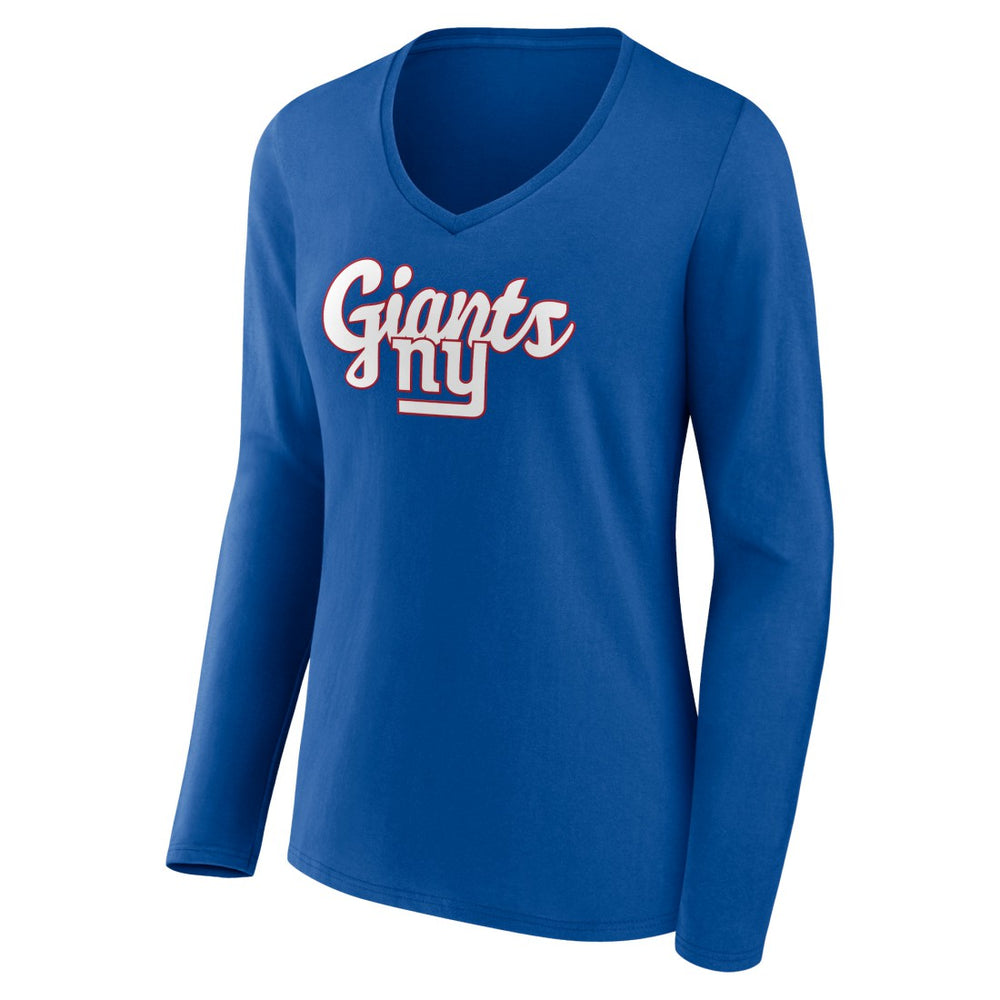 Women's Freehand Team Long Sleeve V-Neck T-Shirt - New York Giants