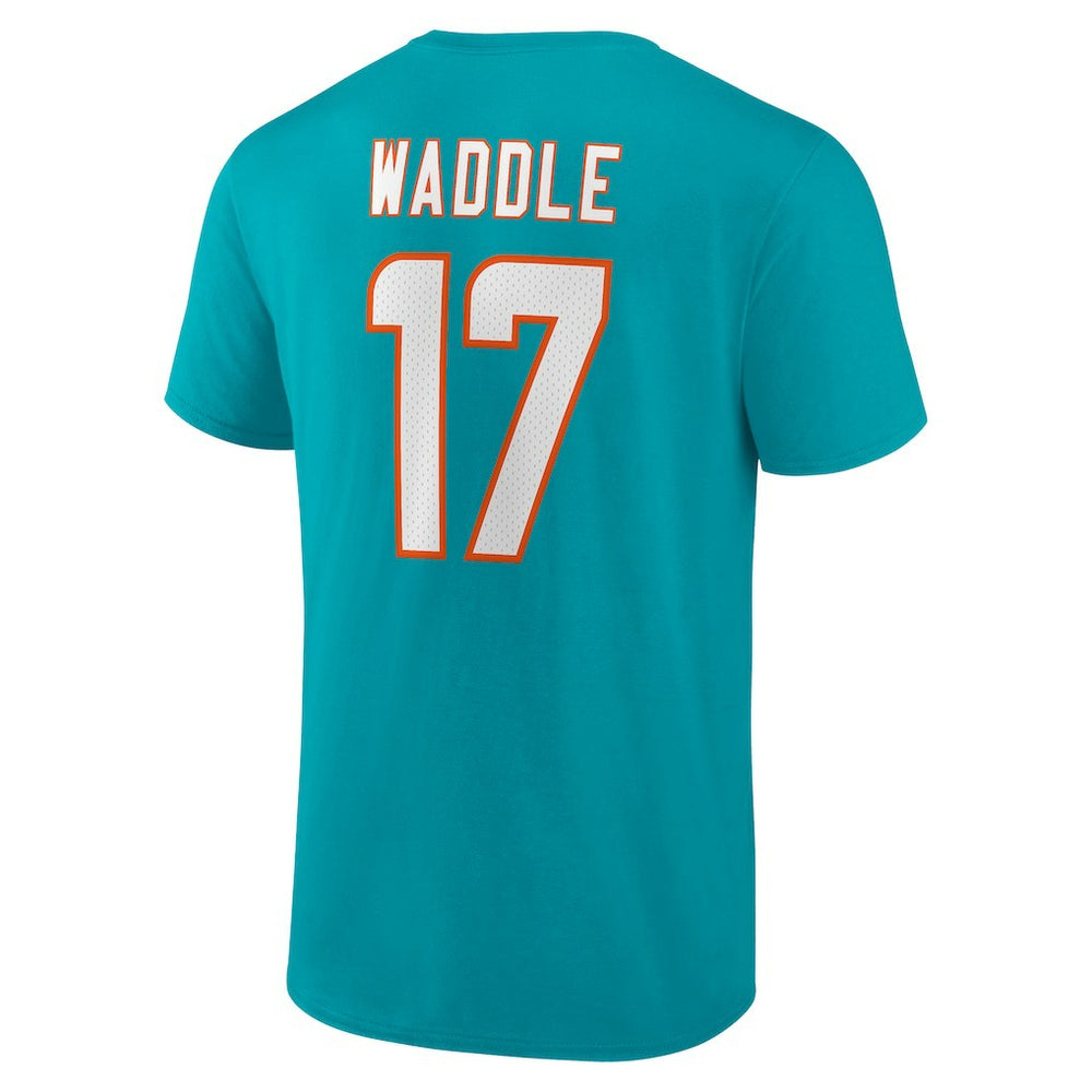Jaylen Waddle  Player Icon Name & Number T-Shirt - Miami Dolphins