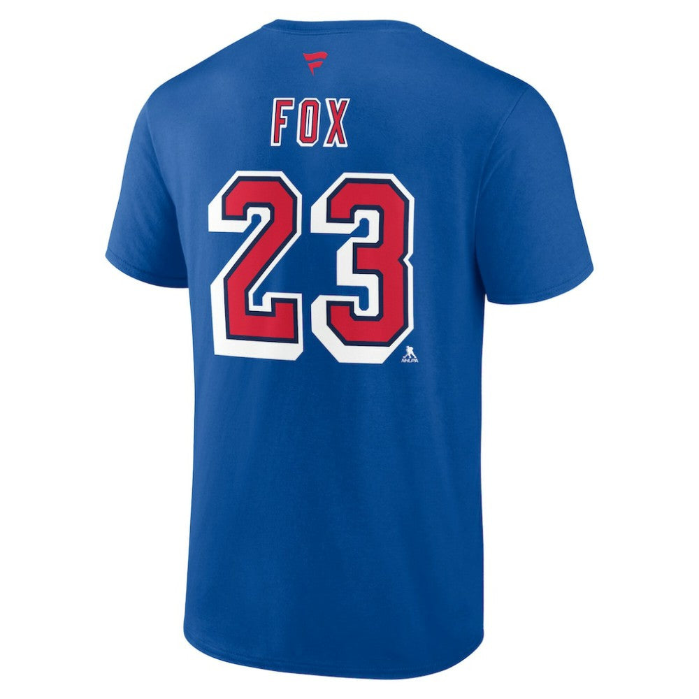 NHL Blue Adam Fox New York Rangers Fanatics Special Edition 2.0 Name & Number T-Shirt