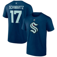 NHL Deep Sea Blue Jaden Schwartz Seattle Kraken Fanatics Special Edition 2.0 Name & Number T-Shirt
