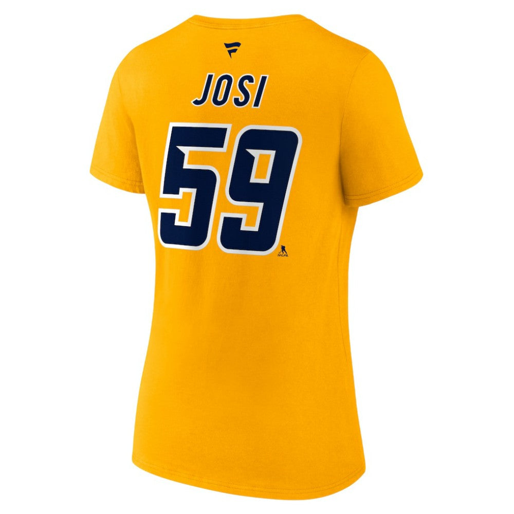 NHL Yellow Roman Josi Nashville Predators Fanatics Women's Special Edition 2.0 Name & Number V-Neck T-Shirt