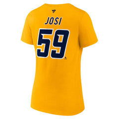 NHL Yellow Roman Josi Nashville Predators Fanatics Women's Special Edition 2.0 Name & Number V-Neck T-Shirt