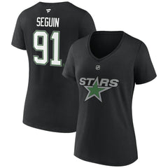 NHL Black Tyler Seguin Dallas Stars Fanatics Women's Special Edition 2.0 Name & Number V-Neck T-Shirt