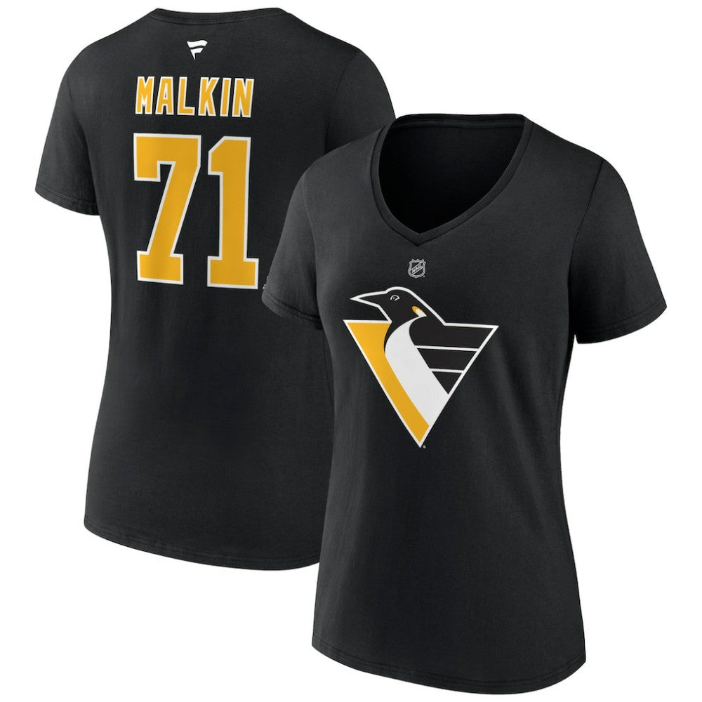 NHL Black Evgeni Malkin Pittsburgh Penguins Fanatics Women's Special Edition 2.0 Name & Number V-Neck T-Shirt